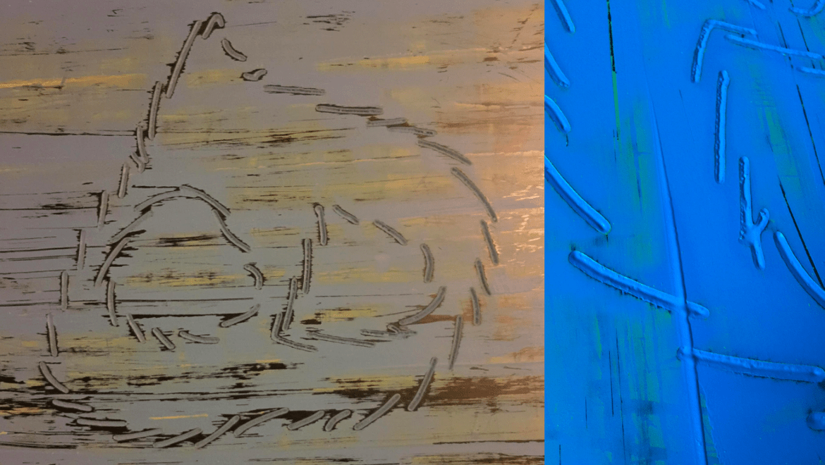 CNC Drawing | Carvind on plywood and acrylic paint